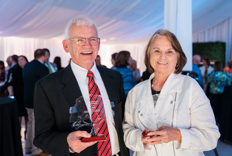 Ken Oliver, President & CEO of Glenwood with Lee Yount Glenwood’s previous President & CEO during Glenwood’s 50th anniversary celebration. (Nathan Watson / Bham Now)