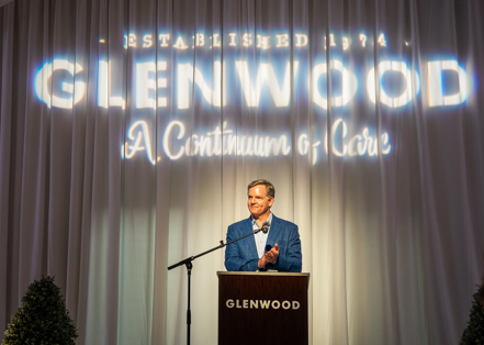 Ed Sledge, Chair of Board of Directors, at Glenwood’s 50th anniversary celebration on May 14 in Birmingham